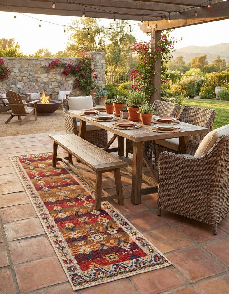 Detail image of 2' 7 x 12'  Washable Baja Indoor / Outdoor Runner Rug