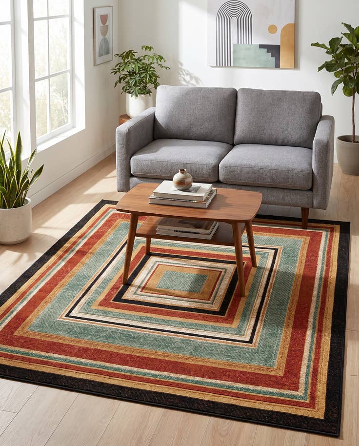 Detail image of 4' x 6' Easy-Clean Modern Indoor / Outdoor Rug