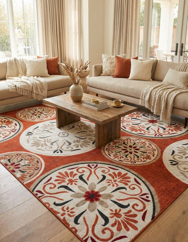 Detail image of 10' x 13' 1  Washable Modern Indoor / Outdoor Rug