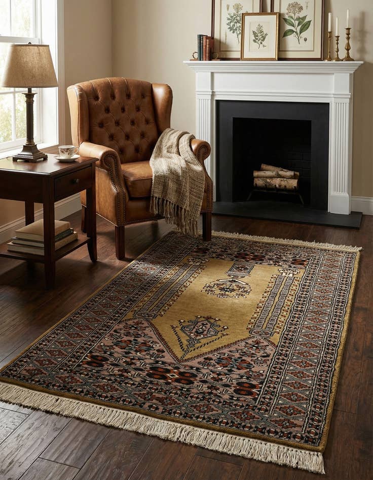 Detail image of 2' 9 x 4' 3  Hand Knotted Bokhara Oriental Wool Rug