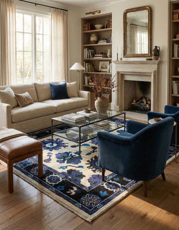 9' 3 x 12' 9 Hand Knotted Oushak Wool Rug