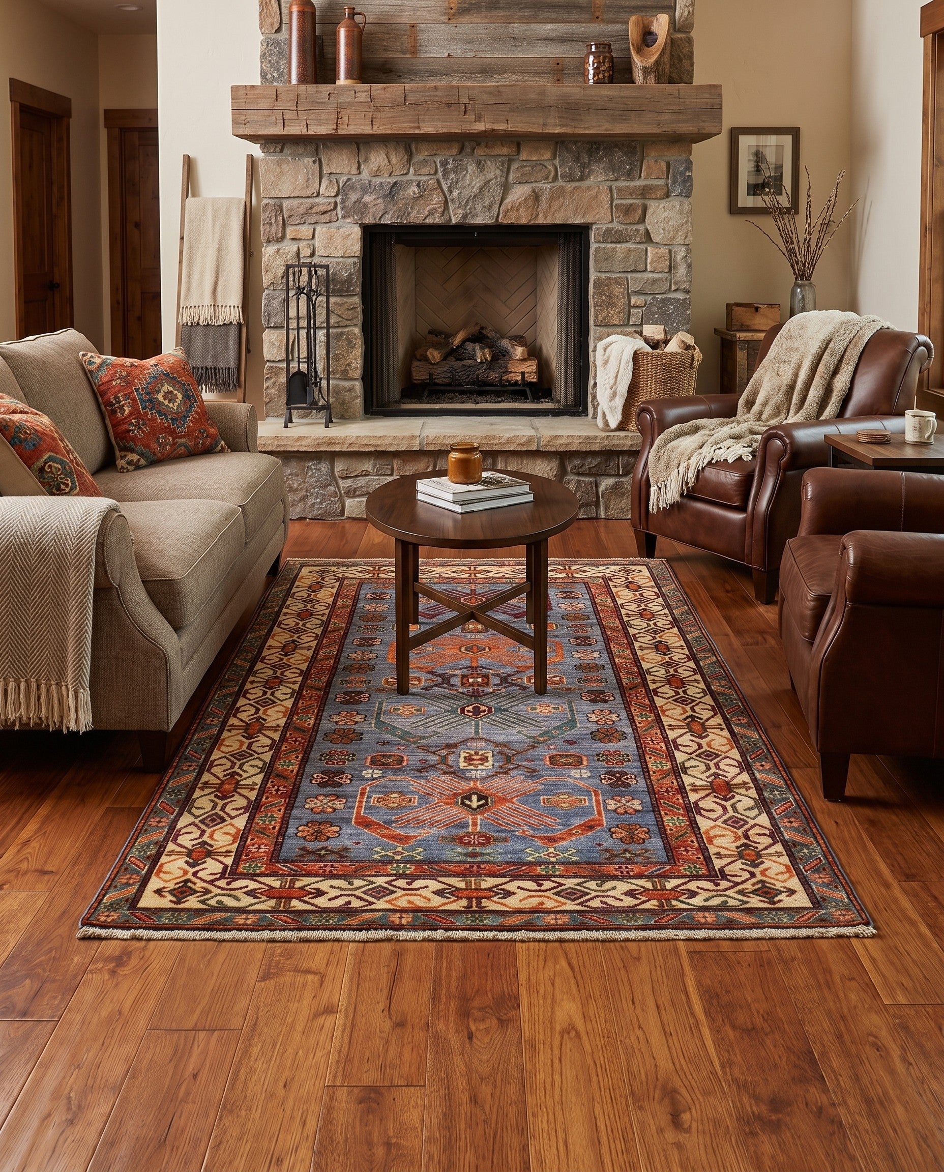 4' 2 x 5' 11 Hand Knotted Kazak Rug