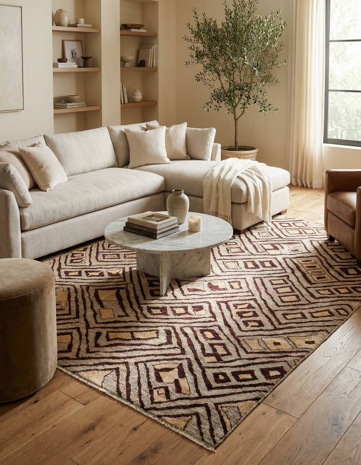 Detail image of 7' 10 x 10'  Hand Knotted Darya Wool Rug