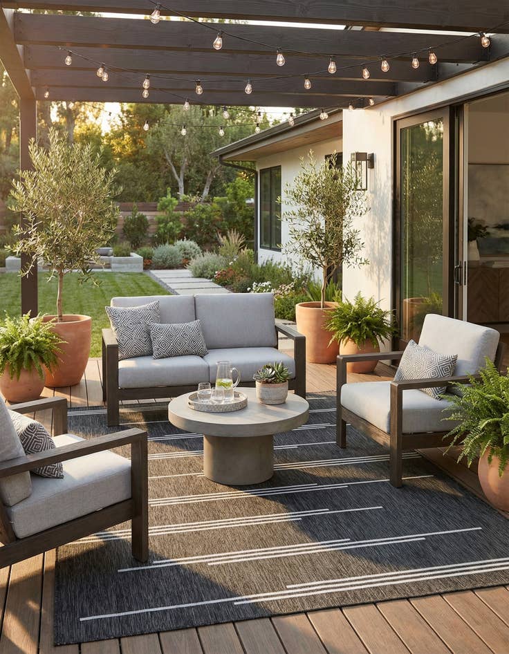 Detail image of 7' 10 x 10'  Washable Modern Indoor / Outdoor Rug