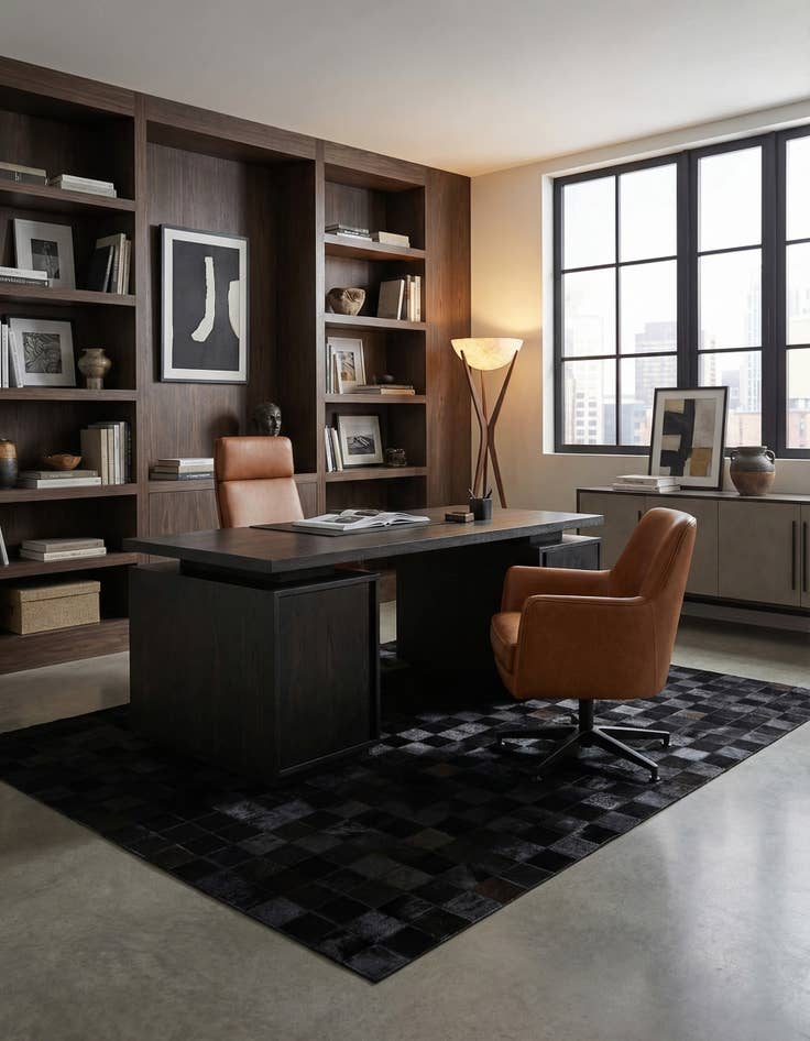 Detail image of 5' 3 x 8' 2 Cowhide - Patchwork Rug