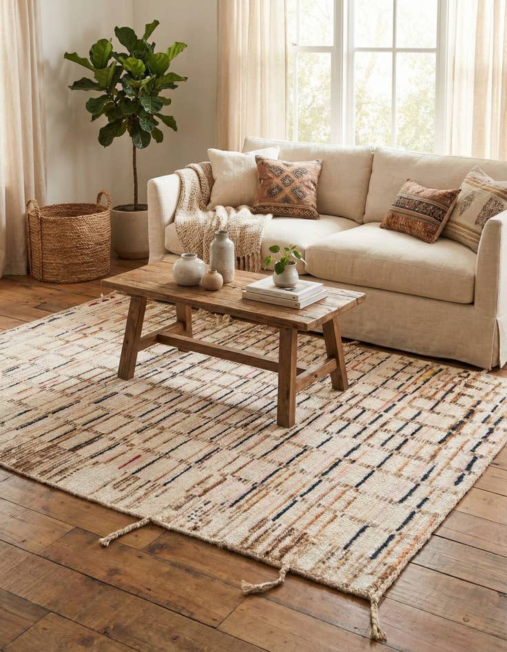 Detail image of 4' x 6' 1  Hand Knotted Moroccan Wool Rug