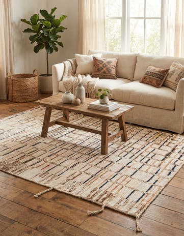 4' x 6' 1 Hand Knotted Moroccan Wool Rug