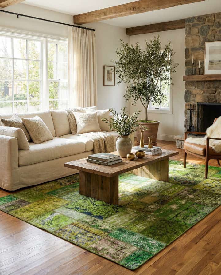 5' 9 x 8' 3 Hand Knotted Ultra Vintage Persian Wool Rug