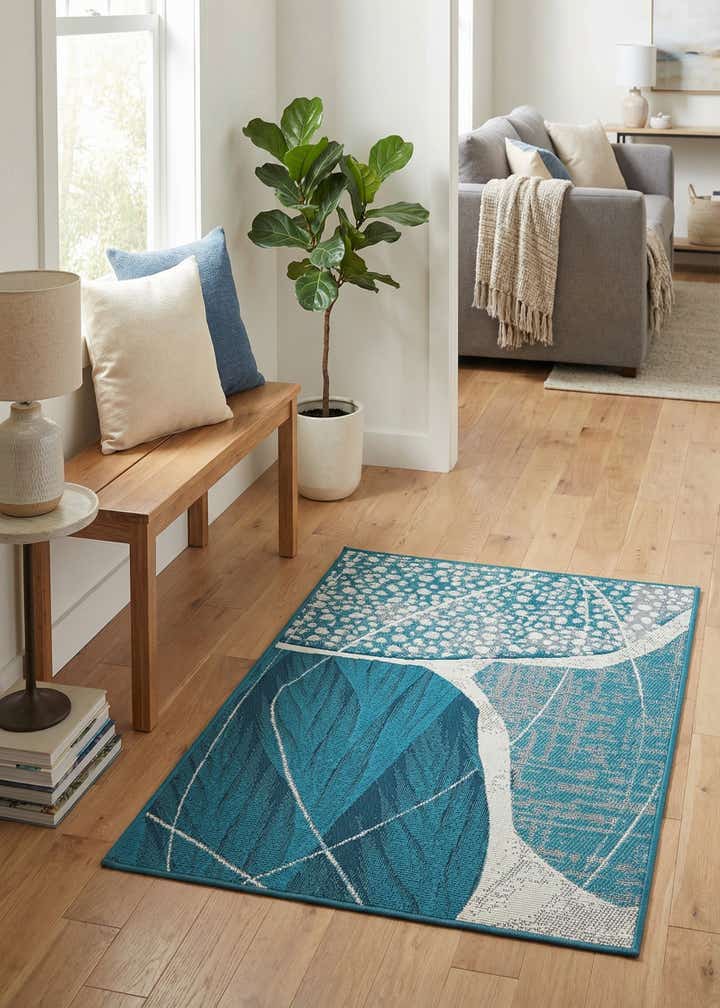2' x 3' 1 Easy-Clean Modern Indoor / Outdoor Rug