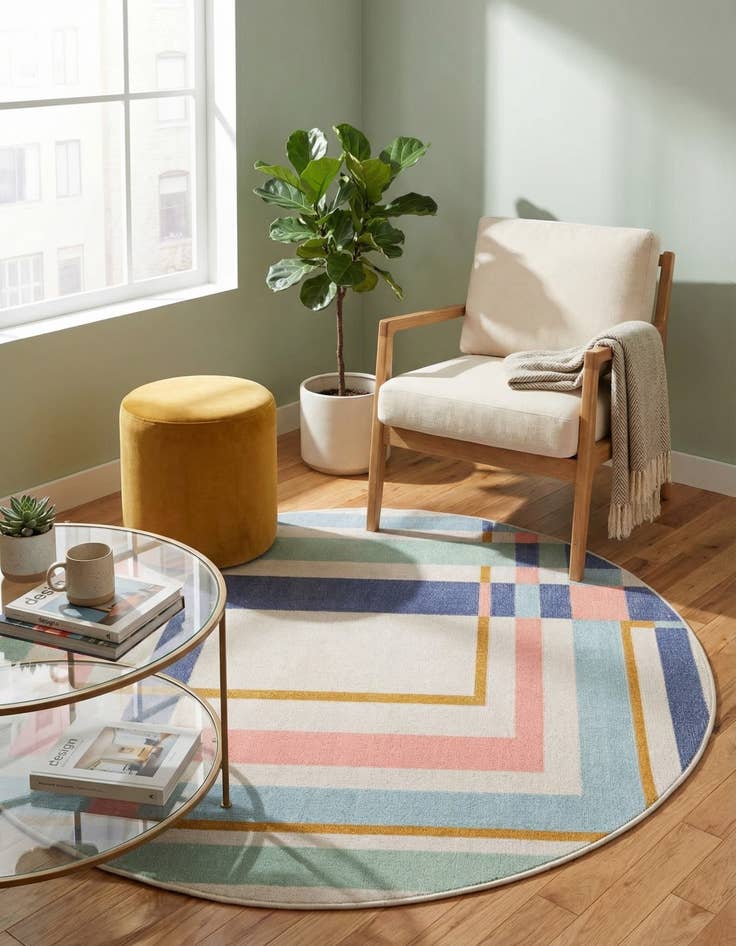 Detail image of 5' x 5' Lotus Round Rug