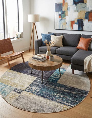 Washable Vivid Round Rug