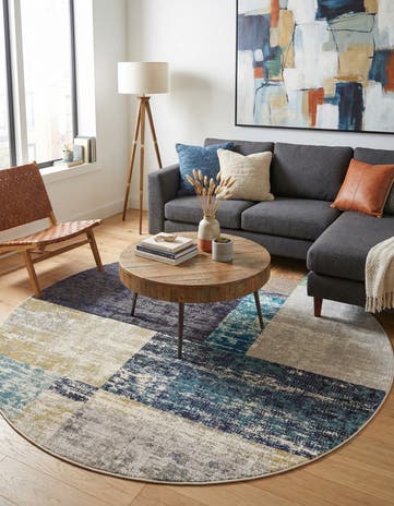 Washable Vivid Round Rug