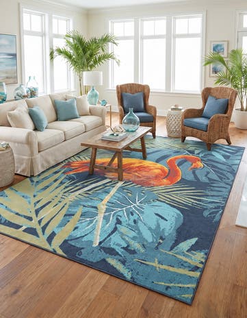 Easy-Clean Coastal Indoor / Outdoor Rug