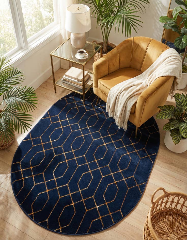 Detail image of 4' x 6'  Marilyn Monroe™ Glam Trellis Oval Rug