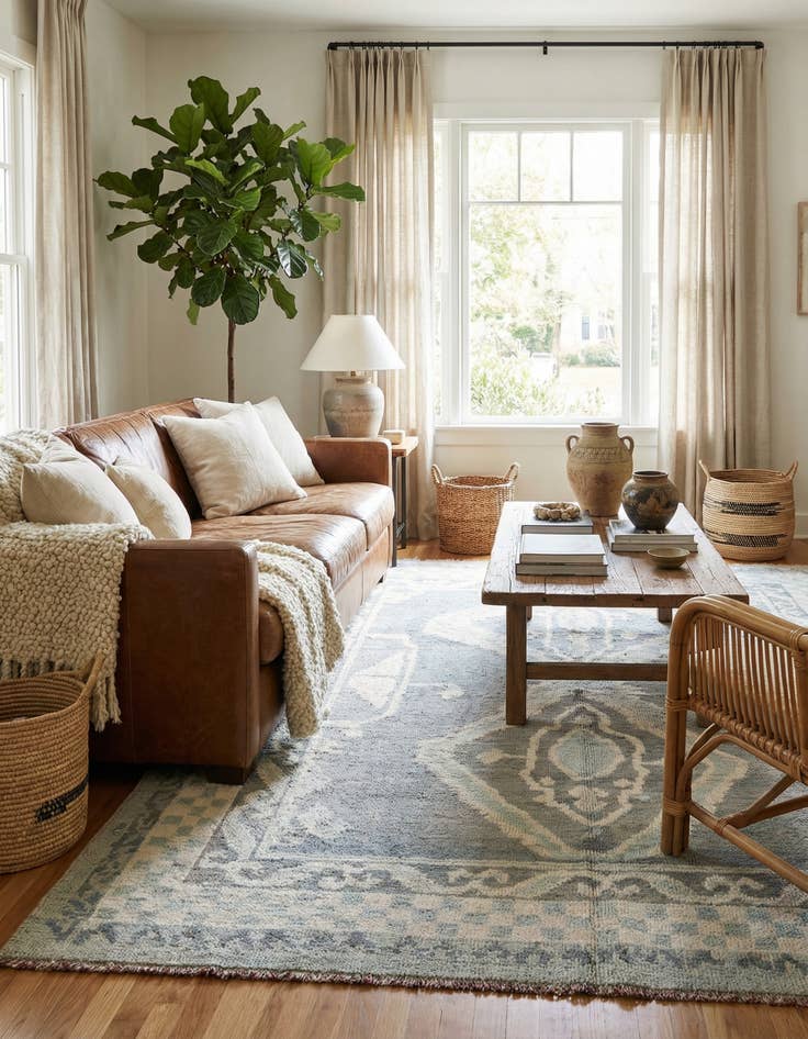 Detail image of 8' x 9' 10  Hand Knotted Moroccan Wool Rug