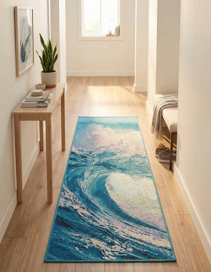 Detail image of 2' x 5' 1  Washable Modern Indoor / Outdoor Runner Rug