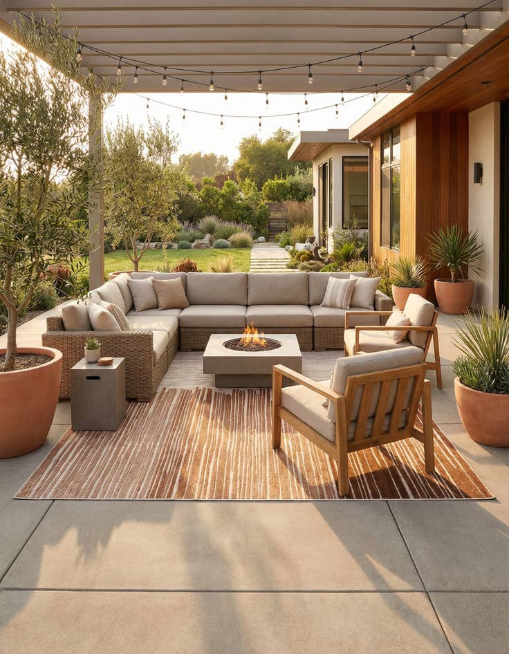 Detail image of 10' x 14'  Washable Modern Indoor / Outdoor Rug