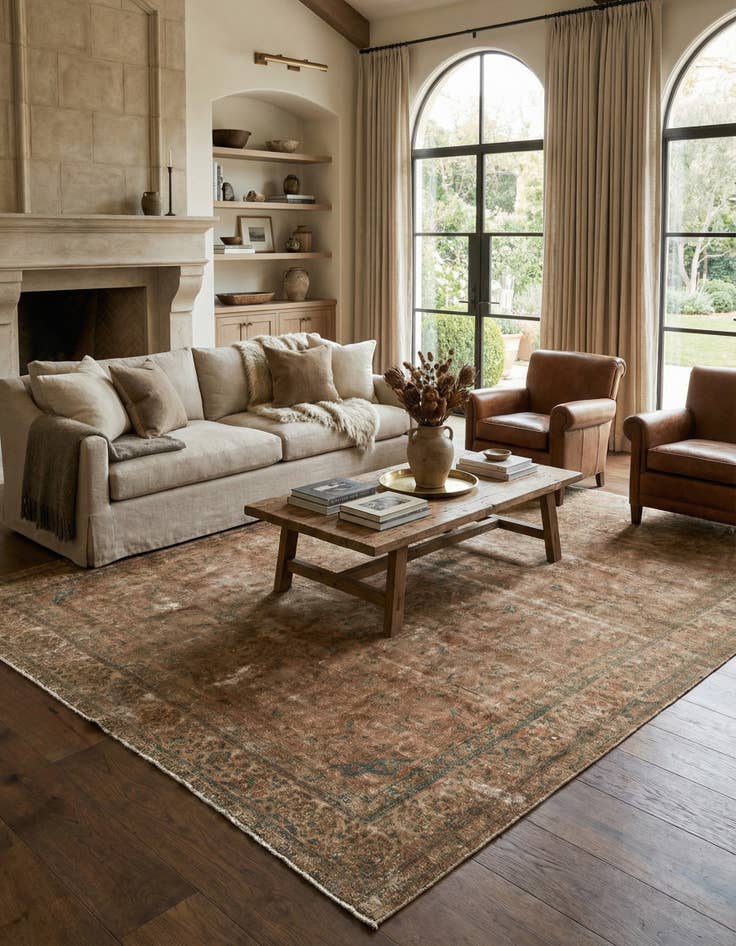 Detail image of 10' 3 x 13'  Hand Knotted Ultra Vintage Persian Wool Rug