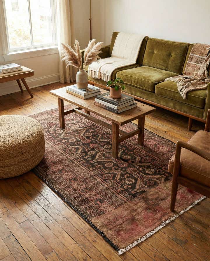 3' 4 x 5' 6 Hand Knotted Ultra Vintage Persian Wool Rug