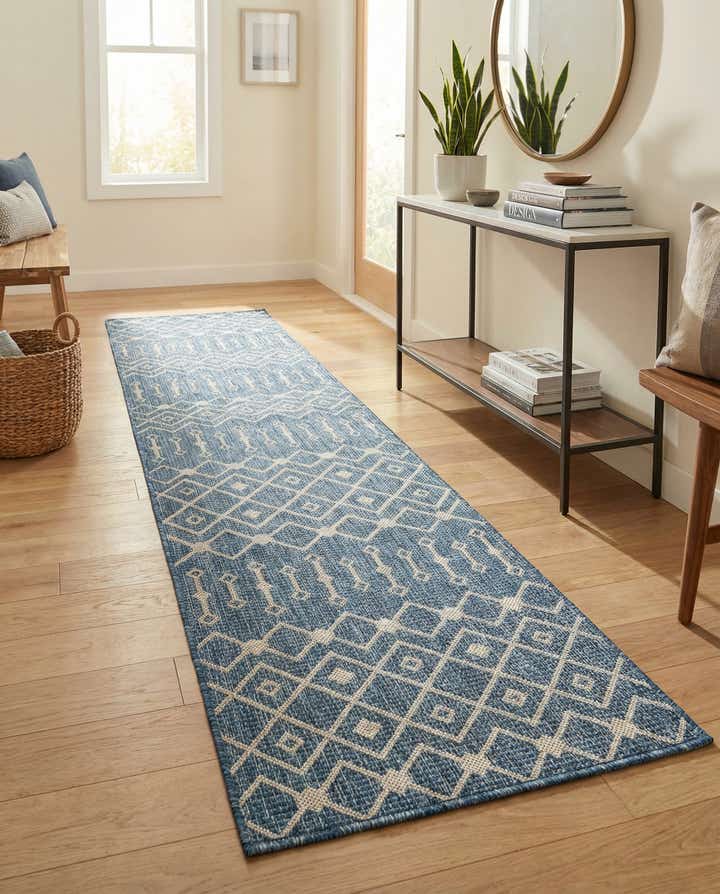2' x 10' Easy-Clean Trellis Indoor / Outdoor Runner Rug