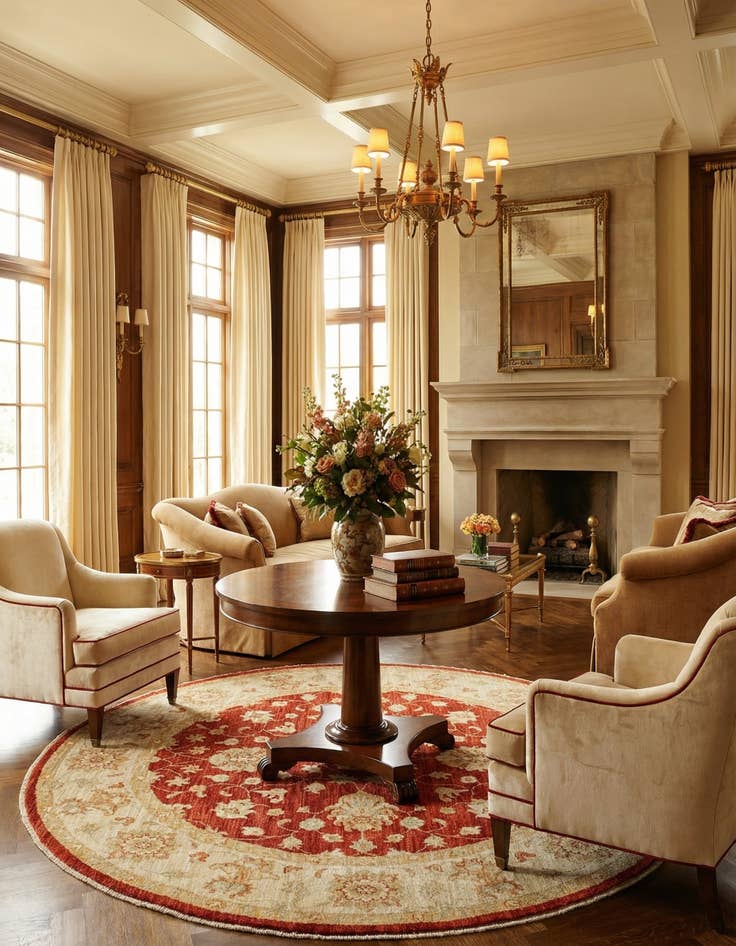 Detail image of 4' 7 x 5' Kaizar Round Rug