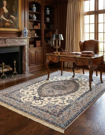 4' 4 x 6' 7 Hand Knotted Nain Rug