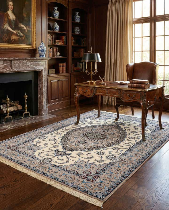 4' 4 x 6' 7 Hand Knotted Nain Rug