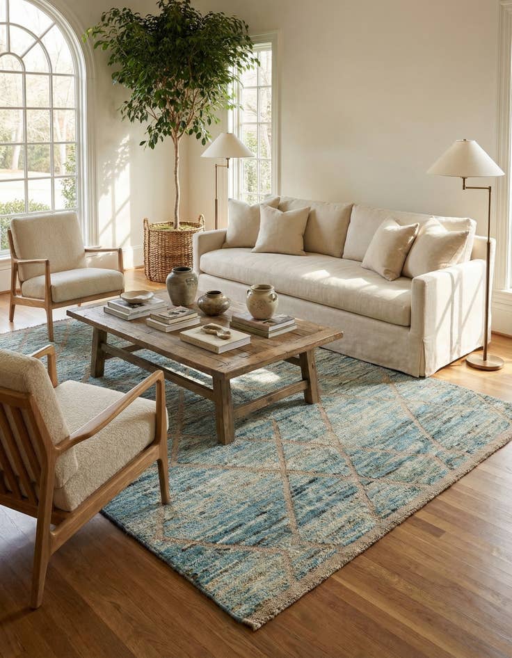 Detail image of 5' 9 x 8' 5  Hand Knotted Moroccan Wool Rug