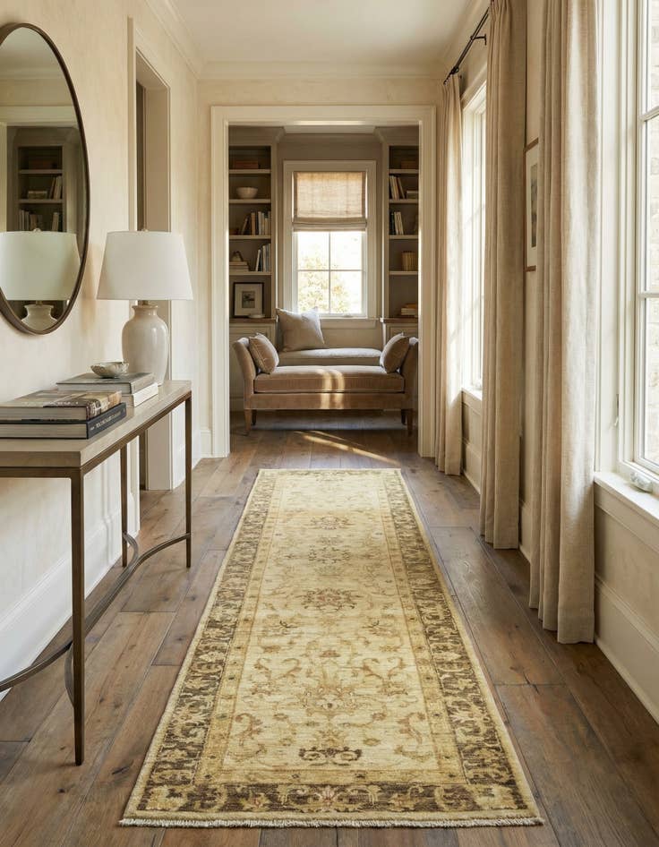 Detail image of 2' 7 x 9' 9  Hand Knotted Peshawar Ziegler Runner Rug