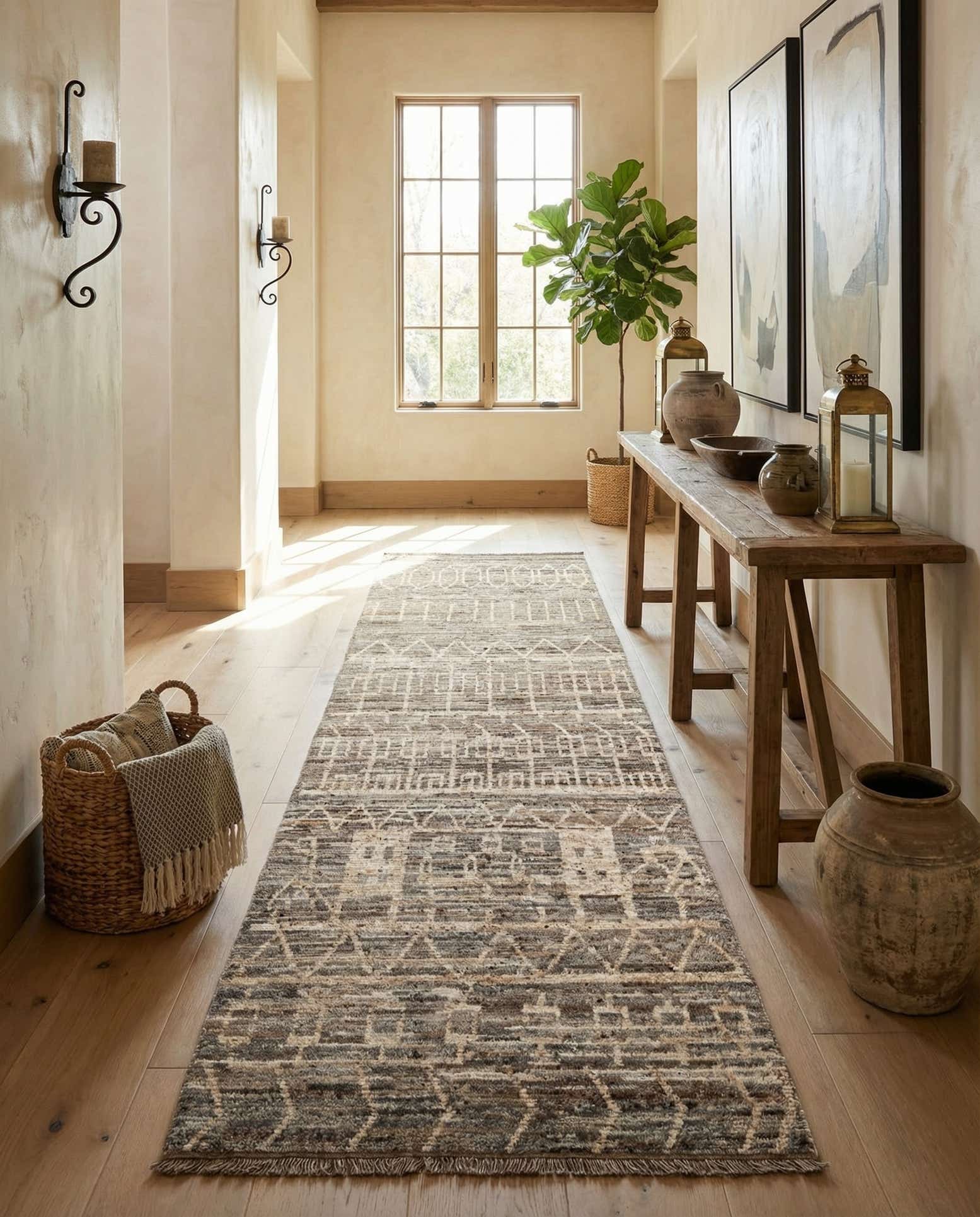 4' 1 x 13' 6 Hand Knotted Moroccan Wool Runner Rug