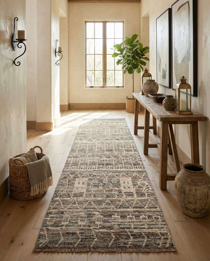 4' 1 x 13' 6 Hand Knotted Moroccan Wool Runner Rug