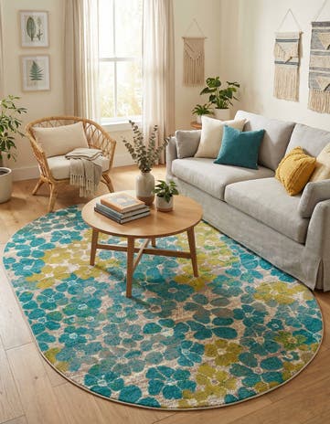 5' 3 x 8' Azalea Oval Rug