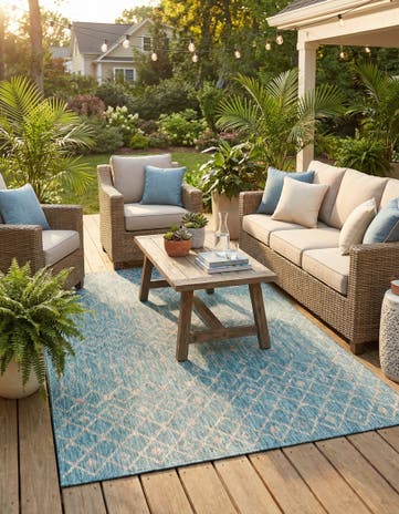 7' x 10' Easy-Clean Lattice Indoor / Outdoor Rug