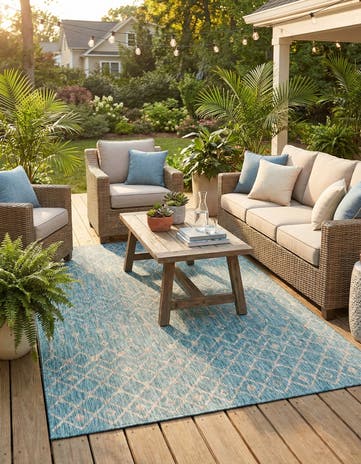 7' x 10' Easy-Clean Lattice Indoor / Outdoor Rug