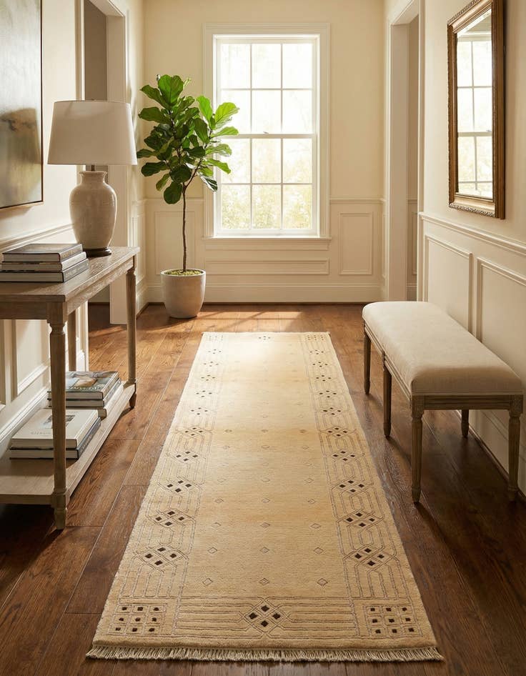 Detail image of 2' 8 x 9' 8  Hand Knotted Darya Wool Runner Rug