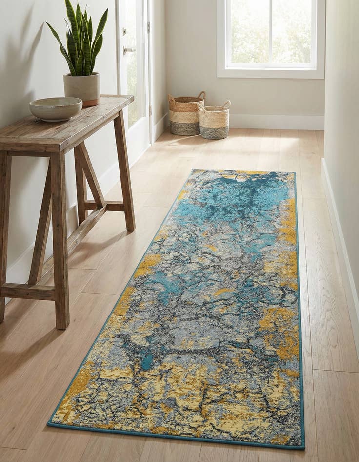 Detail image of 2' x 8'  Washable Modern Indoor / Outdoor Runner Rug