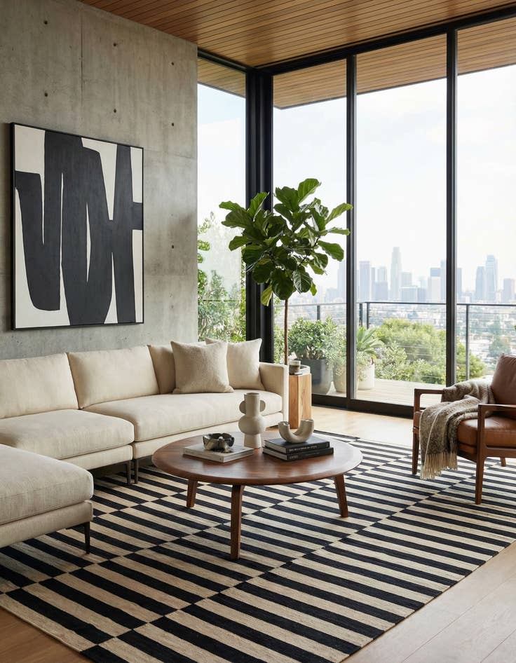 Detail image of 8' 7 x 11' 3  Hand Woven Kilim Modern Wool Rug