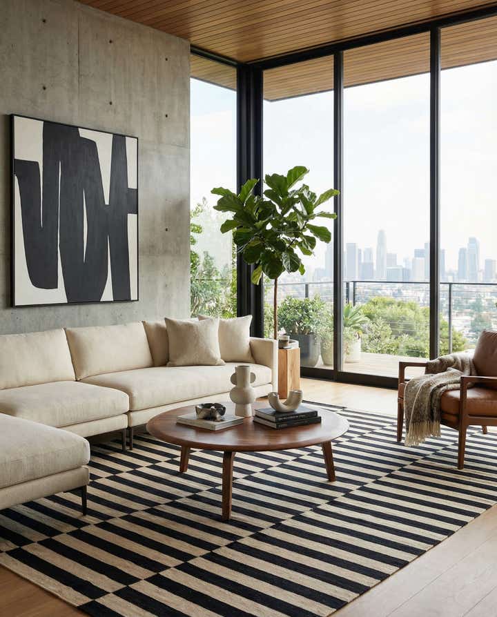 8' 7 x 11' 3 Hand Woven Kilim Modern Wool Rug