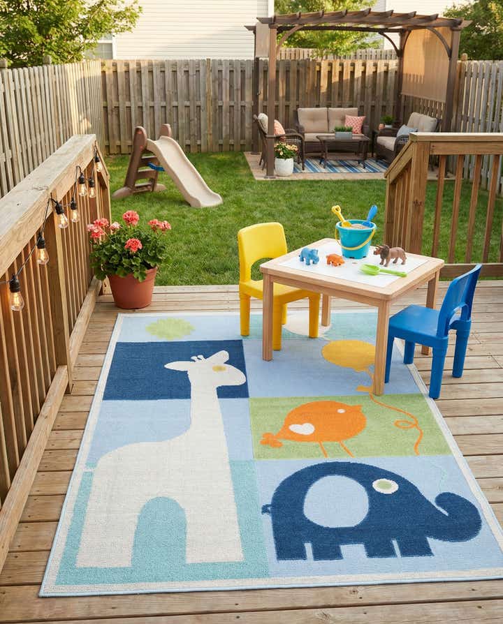 5' 3 x 7' 7 Easy-Clean Indoor / Outdoor Rug
