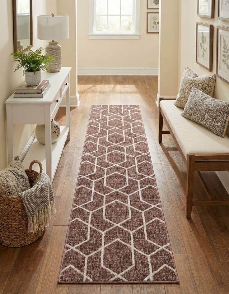 Detail image of 2' x 8' Eco Trellis Runner Rug