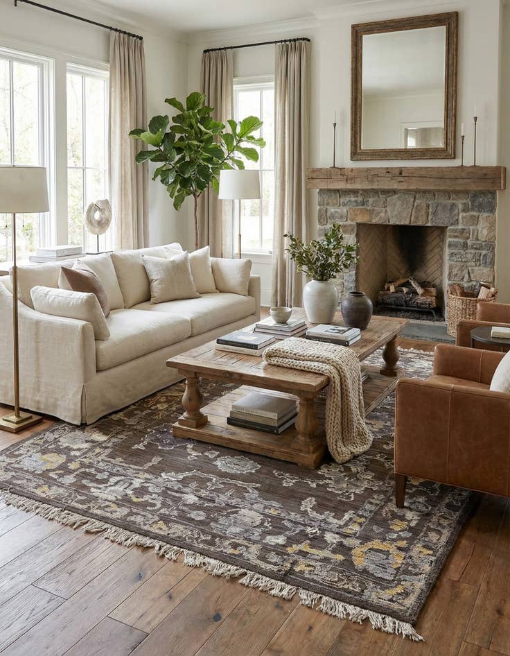 Detail image of 8' x 10' 8  Hand Knotted Oushak Wool Rug