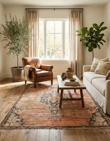4' 4 x 6' 1 Hand Knotted Ultra Vintage Persian Wool Rug