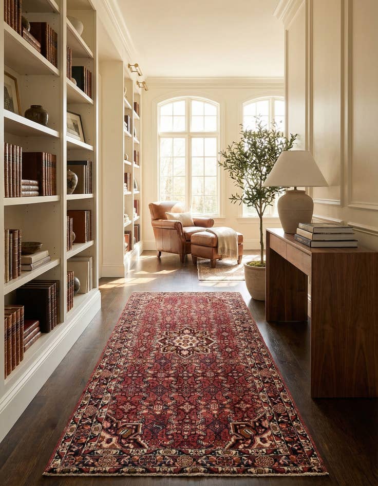 Detail image of  5' 5 x 11' 5  Hand Knotted Hossainabad Persian Wool Runner Rug