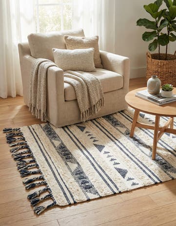 4' 1 x 6' 1 Hand Woven Arizona Wool Rug