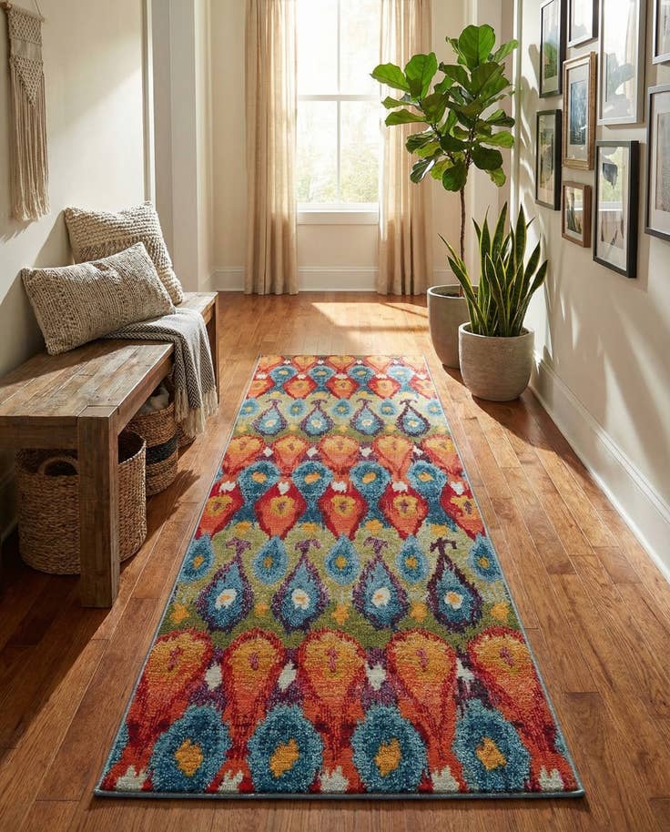Detail image of 2' 7 x 12' Easy-Clean Modern Indoor / Outdoor Runner Rug