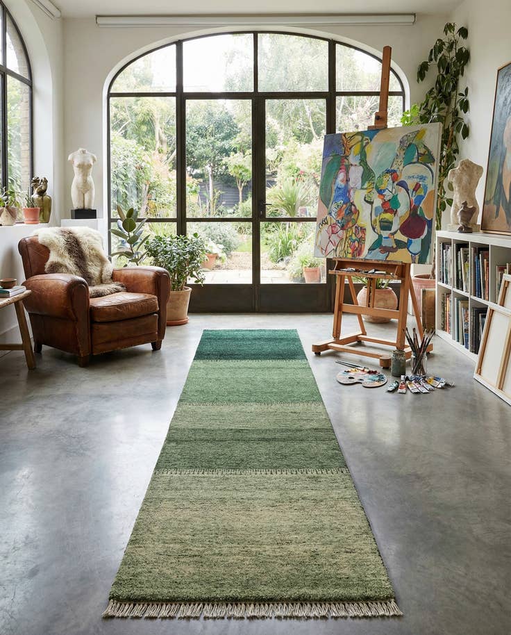 Detail image of 2' 8 x 10' 10 Hand Knotted Gabbeh Wool Runner Rug