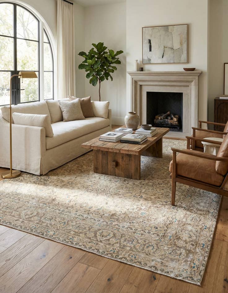 Detail image of  9' 7 x 11' 9  Hand Knotted Ultra Vintage Wool Rug