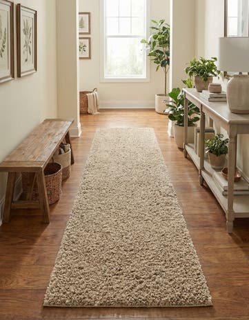 Taupe Everyday Shag Runner Rug