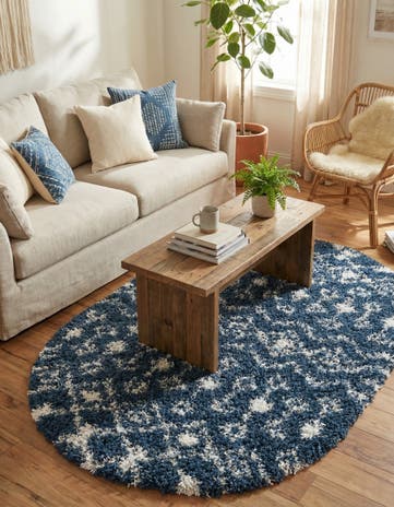 3' x 5' 3 Moroccan Trellis Shag Oval Rug
