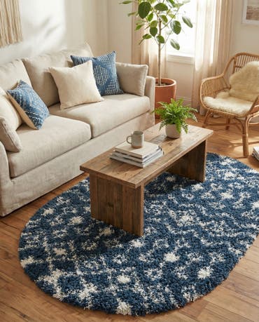  3' x 5' 3 Moroccan Trellis Shag Oval Rug